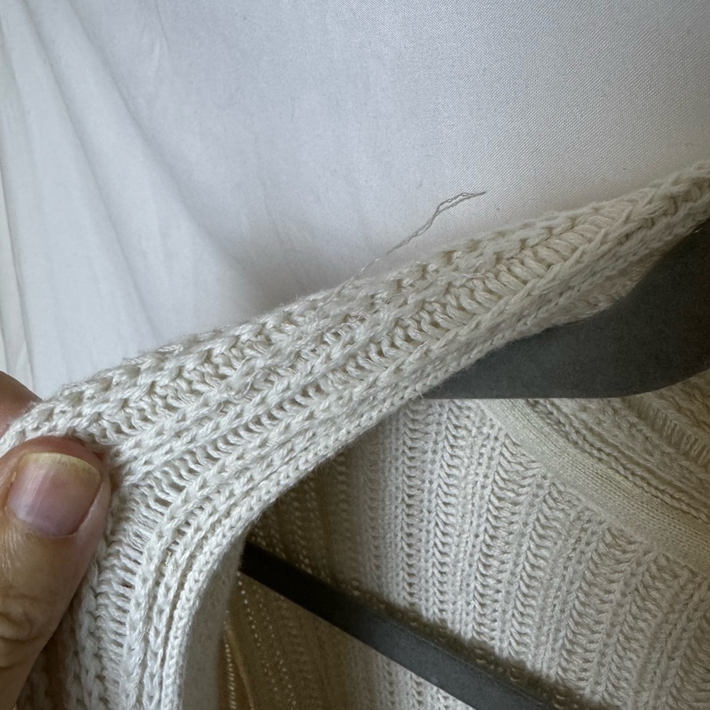 J Jill Cream Knit Ribbed Open Front Cardigan Size 2X - Picture 6 of 11